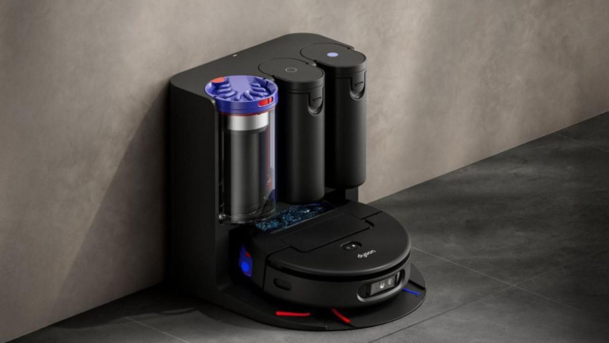 Detalle del sistema de filtración de doble ciclón del robot Dyson