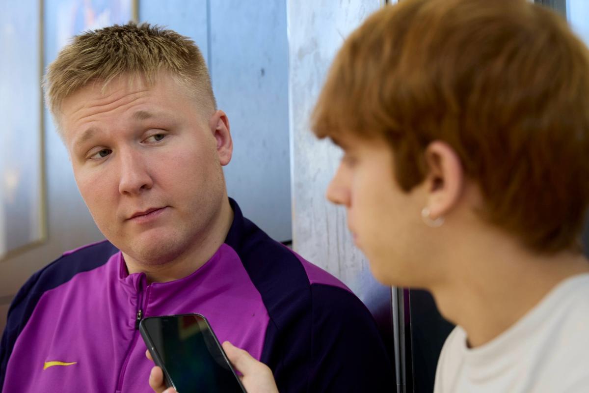 Emil Nielsen en la portería del Barça, listo para su despedida antes de partir al Veszprém