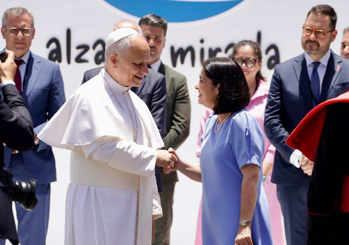 Papa León XIV recibe la Llave de Oro en la Plaza Stagno, Las Palmas
