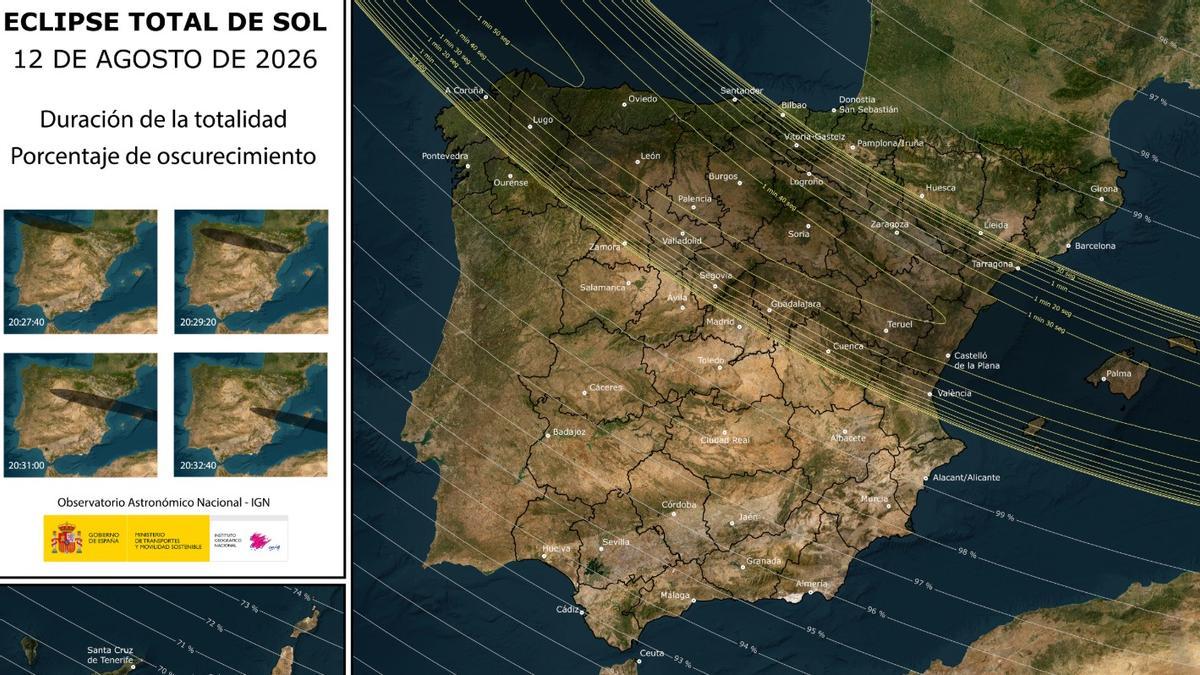 Eclipse total sobre la península ibérica el 12 de agosto de 2026