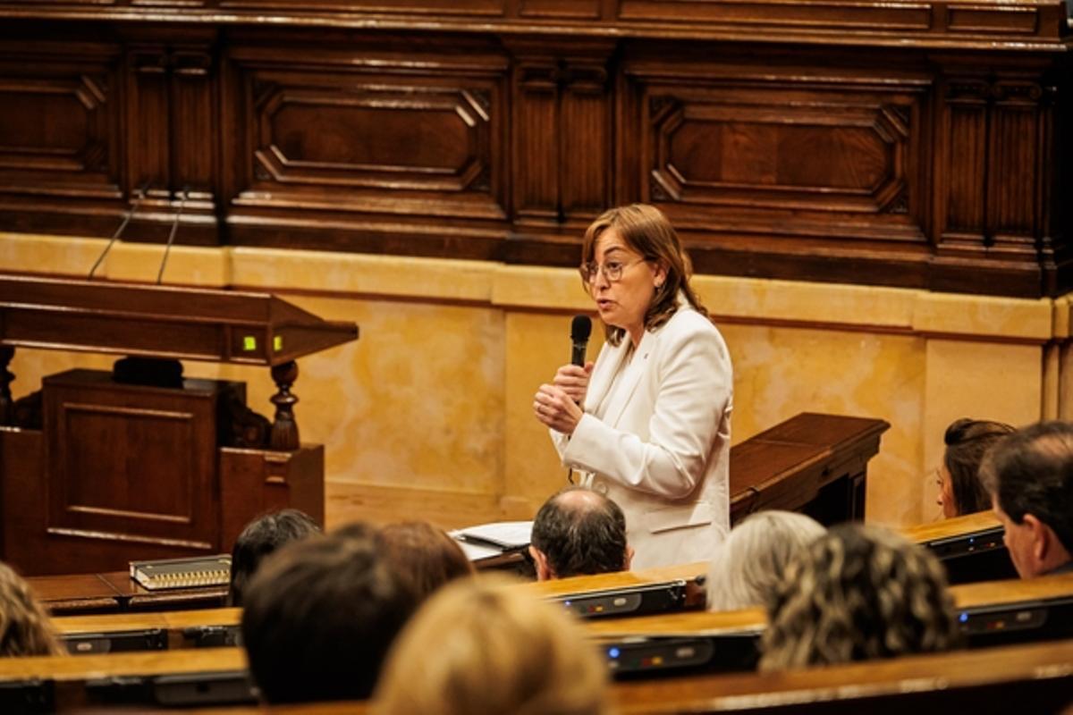 Sol Daurella, presidenta de Coca‑Cola Europacific Partners, en una rueda de prensa