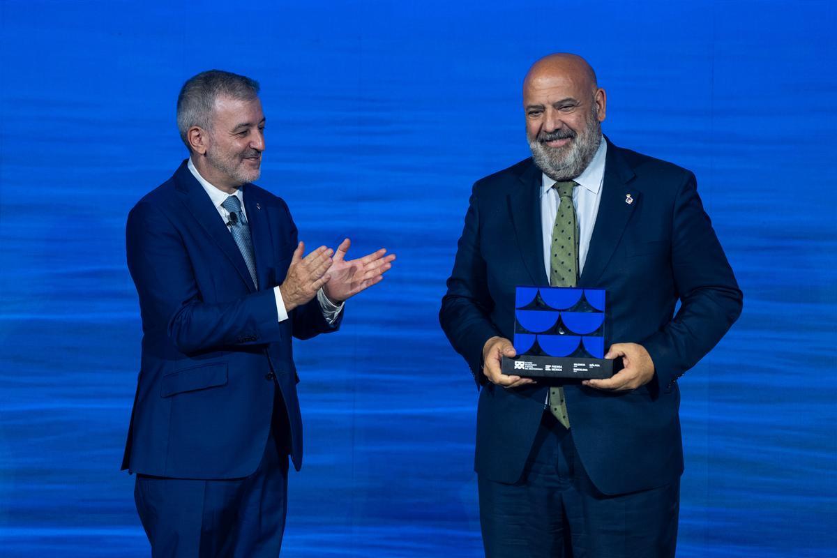 Imagen del ministro Jordi Hereu inaugurando la jornada del foro en Barcelona